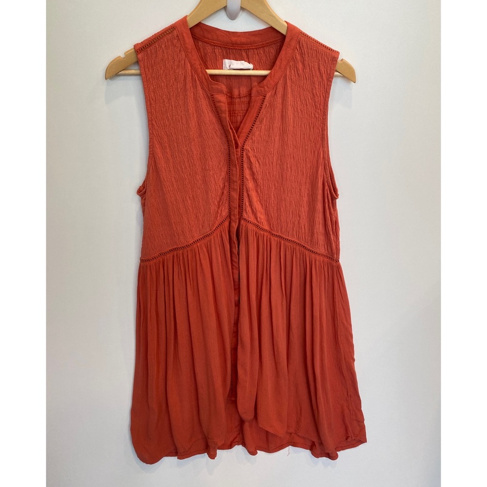 Anthropologie Orange Button Down Shirt